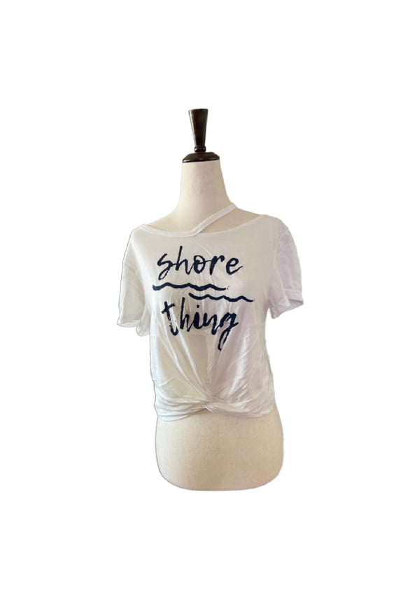 Shore Thing Twisted Knot Crop Top in White
