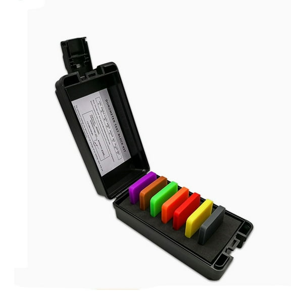 Shore Type D Hardness Test Block Kit - 7 Color Durometer Hard Rubber & Plastics Measurement