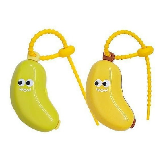 Shoreew 1/2Pcs Banana Toothbrush Cover with Toothpaste Dispenser Dust-Proof Compact Design Portable Toothbrush Head Holder