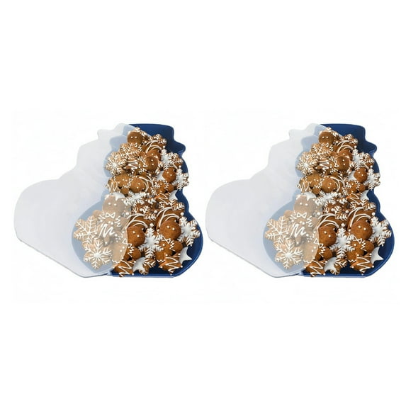 Shoreew 1/2Pcs Christmas Serving Tray with Lid Snacks Cookies Cosmetics Stationery Holiday Container Festive Gift Organizer