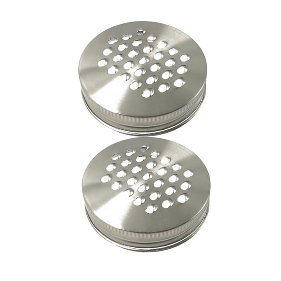 Shoreew 1/2Pcs Mason Jar Grater Lid for Regular Mouth Jar Easy to Carry Store Rust-Resistant Stainless Steel Strong Wear Resistance Multipurpose Canning Lids