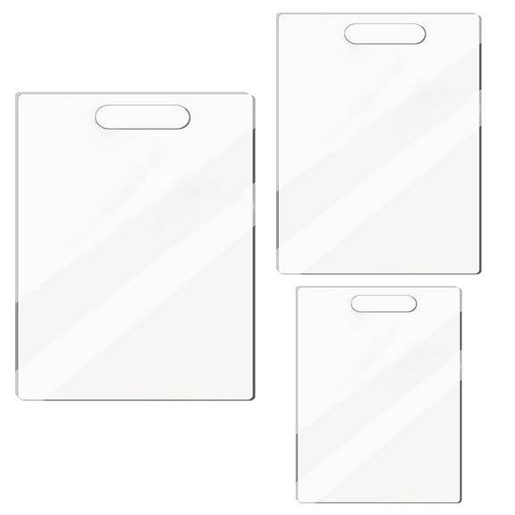 Shoreew 1/3Pcs Acrylic Cutting Board Set with Non-Slip Silicone Dots Food-Grade Clear Boards for Kitchen Easy-Grip Chopping Board for Veggies Meat Bread
