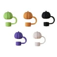 thumbnail image 1 of Shoreew 1/5Pcs Pumpkin Silicone Straw Cap Reusable Topper for 30/40 Oz Tumbler Cup Fall Thanksgiving Accessories Non-Slip BPA-Free Universal 10mm Straw Lid Protector, 1 of 7