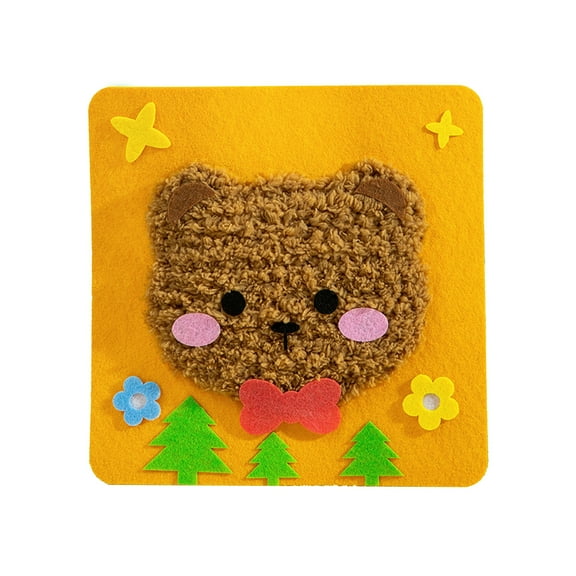 Shoreew 1/7/10Pcs Christmas Handmade DIY Material Bag Easy to Operate Embroidered Doll Set with Cartoon Animal Pattern Sewing Craft Kit