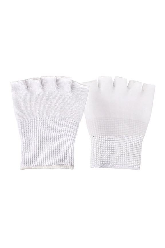 1 Pair Half Palm Gel Five-toe Socks Women Invisible Non-Slip Toeless Socks Sweat-Absorbent Breathable Stretchy White No Show Toe Socks