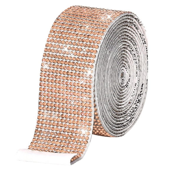Shoreew 1 Roll 90CM Rhinestone Ribbon Self-Adhesive Glitter Faux Crystal Decorative Ribbon Clothes Shoes DIY Projects Crafts Bling Rhinestone Sticker Wrap Tape