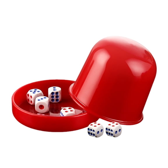 Shoreew 1 Set Dice Cup with Base 6 Dot Dice Heavy Duty Manual Shaker Cup Adults Family Night Bar Party Gambling Drinking Board Game Casino Equipment