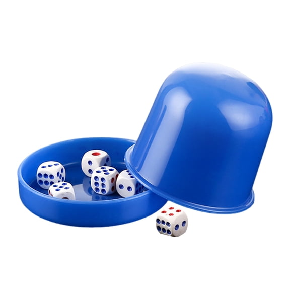 Shoreew 1 Set Dice Cup with Base 6 Dot Dice Heavy Duty Manual Shaker Cup Adults Family Night Bar Party Gambling Drinking Board Game Casino Equipment