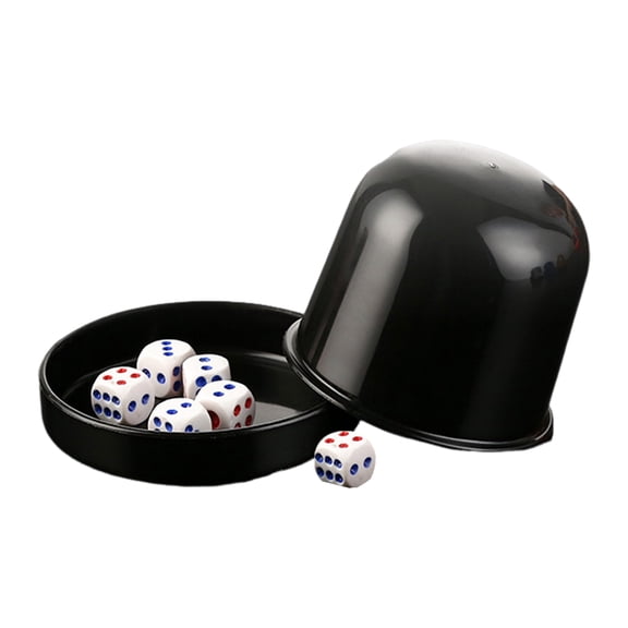 Shoreew 1 Set Dice Cup with Base 6 Dot Dice Heavy Duty Manual Shaker Cup Adults Family Night Bar Party Gambling Drinking Board Game Casino Equipment