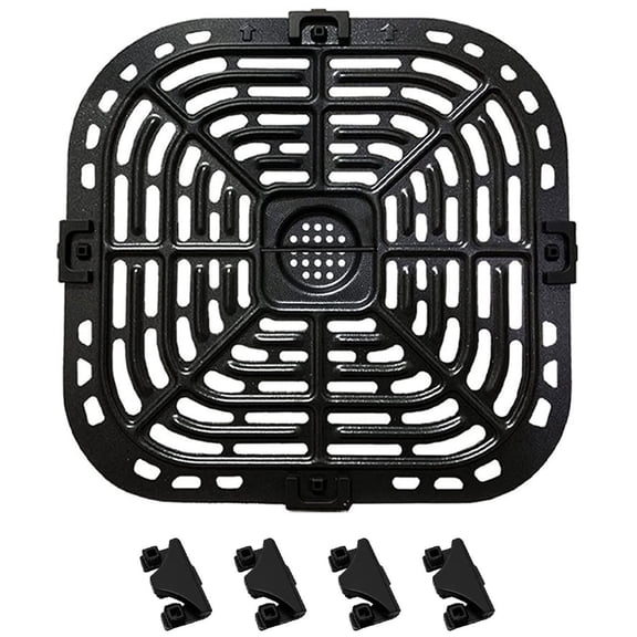 Shoreew 1 Set Grill Plate Food Grade Non-stick Fryer Grill Pan Removable Fryer Replacement Part for Instant Vortex 4qt