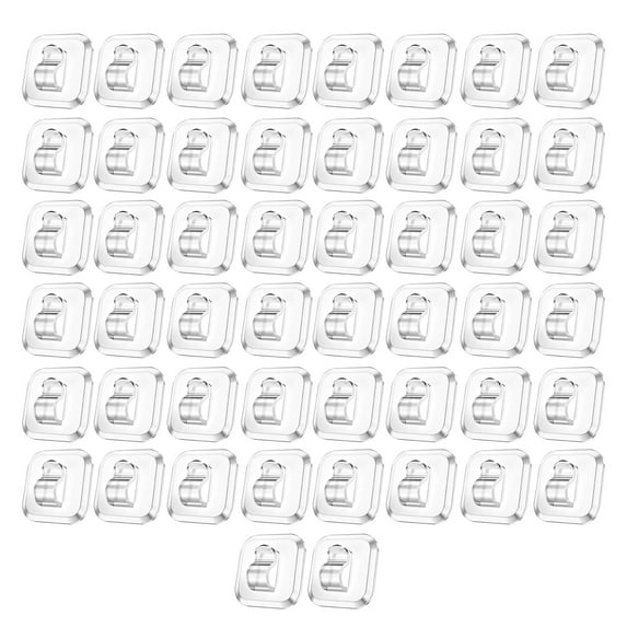 Shoreew 10/20/50/100Pcs Mini Light Hook with Adhesive Strip Indoor Outdoor String Light Hanging Clear Plastic Clip Small Christmas Decoration Fairy Lamp Cable Wall Hanger