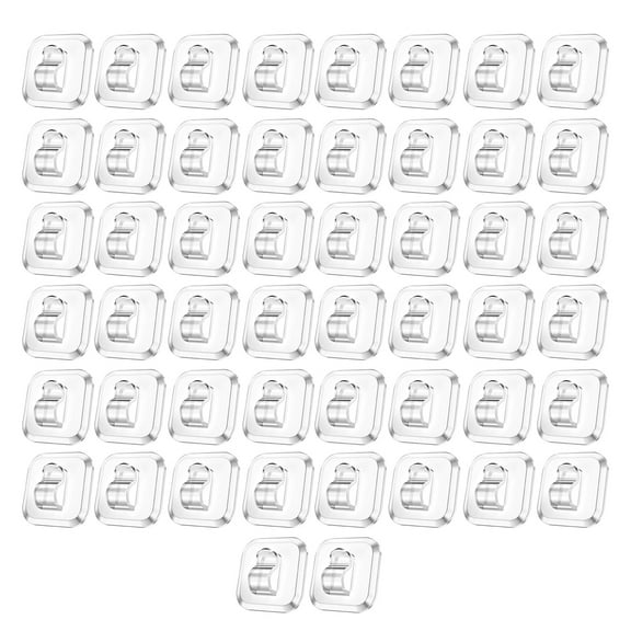 Shoreew 10/20/50/100Pcs Mini Light Hook with Adhesive Strip Indoor Outdoor String Light Hanging Clear Plastic Clip Small Christmas Decoration Fairy Lamp Cable Wall Hanger