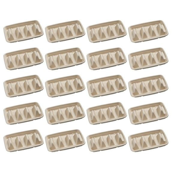 Shoreew 10/20Pcs Disposable Taco Holders for Parties Sturdy Taco Tray Holder with Dividers Eco-Friendly Taco Plates Packaging Box for Events Taco Bar Serving Set