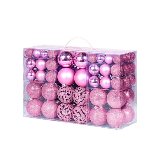 Shoreew 100 Pcs Christmas Balls Ornaments Plastic Shatterproof Hanging Balls Decoration for Xmas Tree Holiday Home Party Decor
