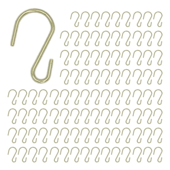 Shoreew 100Pcs Mini S Hooks Metal S-Shaped Hooks S Wire Hanger Connectors for Hanging Kitchen Utensils Decorations Potted Plants