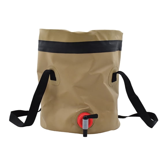Shoreew 10L Outdoor Folding Bucket with Faucet Leakproof Large Capacity Foldable Great Load Bearing Straps Camping Water Container Water Tank Fishing Picnic Accessories