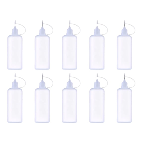 Shoreew 10Pcs 5/10/20/30/50/100ML Precision Tip Applicator Liquid Dropper Filling Glue Shaker Bottles Needle Tip Glue Bottle for DIY Quilling Craft Oiler Small Gluing Projects