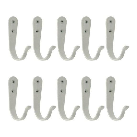 Shoreew 10Pcs Metal Wall Hooks Easy Installation Small Strong Coat Towel Hooks with Nails Multifunctional Hanging Hooks Organizer