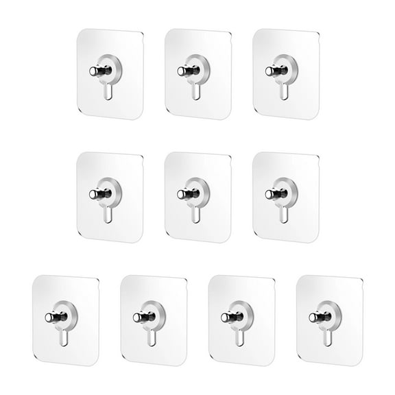 Shoreew 10Pcs Screw Patch Self-adhesive Wall Hook Strong Load-bearing Photo Frame Sticker Hooks for Home Room