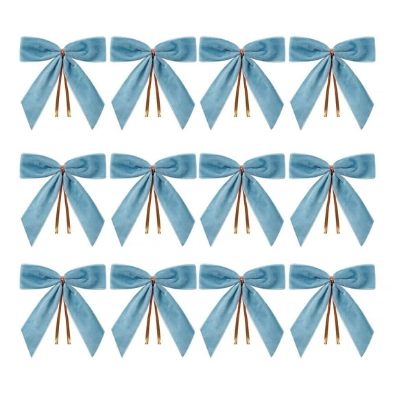 Shoreew 12/24Pcs Red Small Velvet Christmas Bows DIY Gift Wrapping Crafts Red Christmas Bowknot Wedding Party Decoration