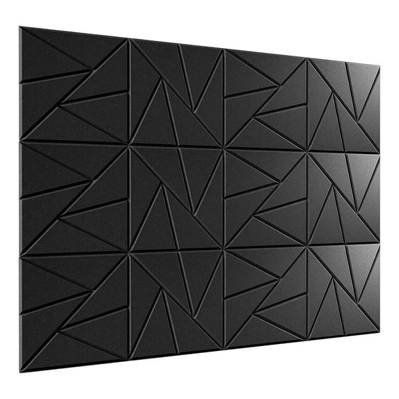 Shoreew 12Pcs Soundproof Wall Panel Self-Adhesive Sound Absorbing High Density Thick Acoustic Foam Panel Noise Reduction Wall Decoration Tile