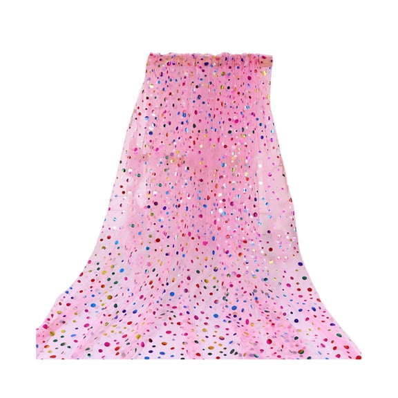 Shoreew 150CM Colorful Dot Tulle Table Runner French Sheer Round Dot Mesh Long Rectangle Wedding Bridal Shower Party Dining Table Cover Kitchen Supplies