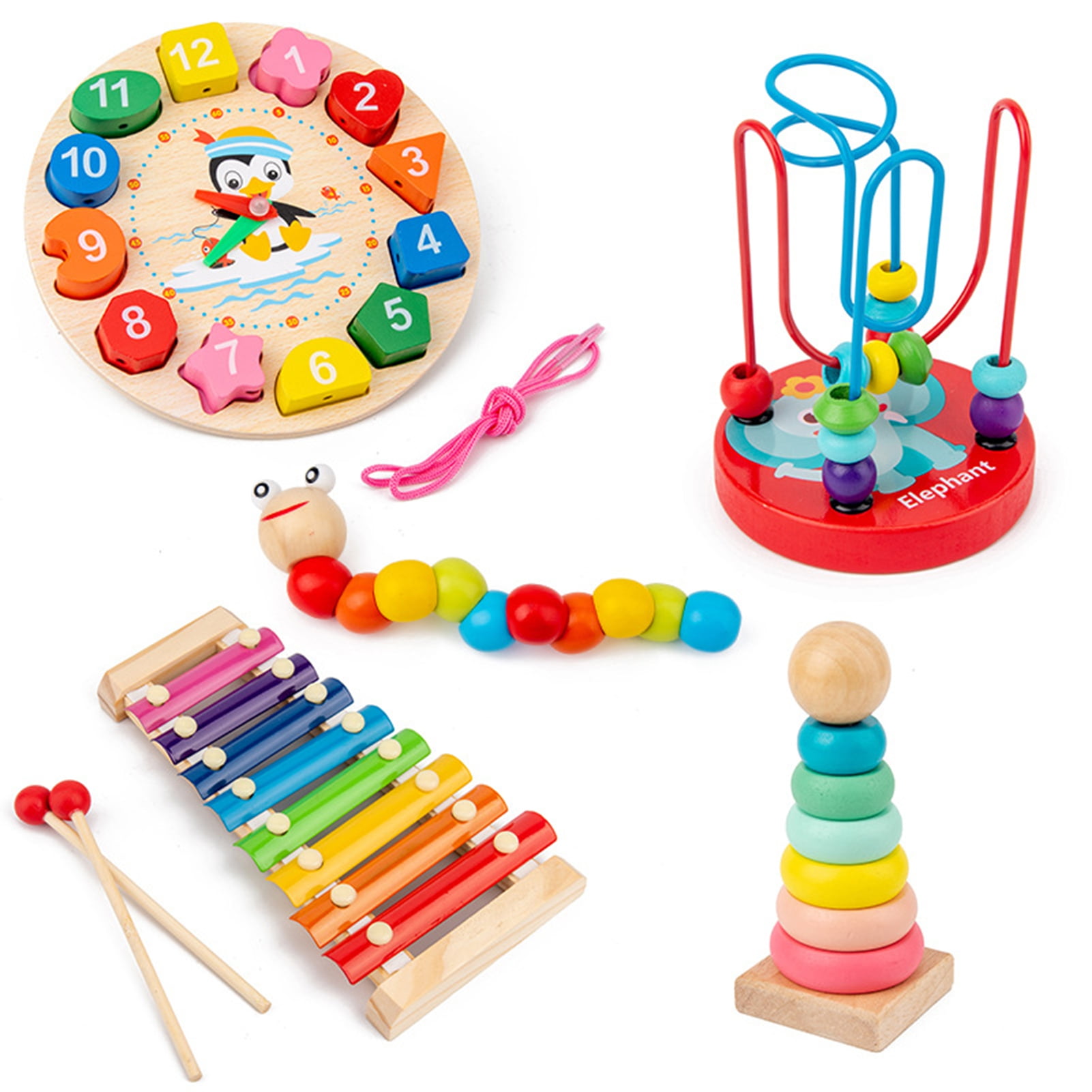 Shoreew 2/5/9Pcs Kids Musical Instrument Set – Wooden Xylophone ...