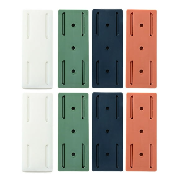 Shoreew 2/8Pcs Wall Mount Power Strip Holder Easy to Install Adhesive Punch-Free Socket Holder Desktop Socket Fixer