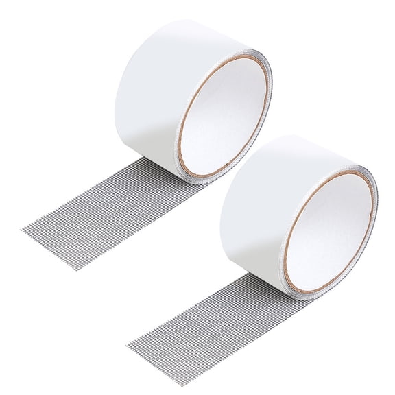 Shoreew 2 Rolls Window Screen Repair Tape 5cm Width Self-Adhesive Window Screen Repair Patch for Mosquito Nets Tents Weatherproof Anti-Insect Fly Mesh Broken Holes Tape