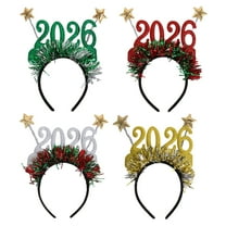 Shoreew 2026 Glitter Headband for New Years Eve Christmas Party Hair Accessory with Stars Festive Countdown Celebration Headwear