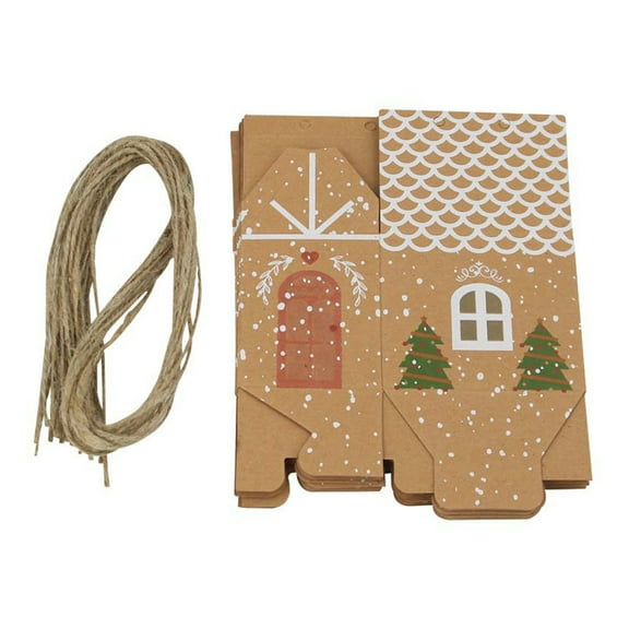 Shoreew 24 Pcs Christmas Cottage Gift Box 3D Pop Up House Shaped Gift Box Paper Treat Box for Holiday Party Favors Cookie Candy Packaging