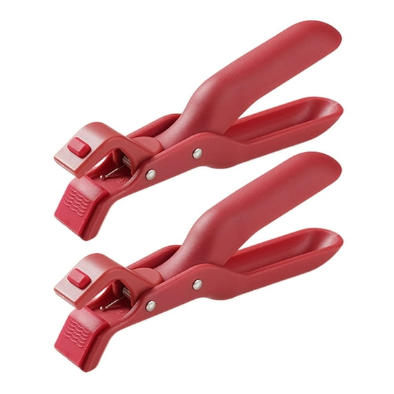 Shoreew 2Pcs Anti-Slip Bowl Clip Hot Plate Grippers Multi-Function Safety Grip for Microwave Pizza Pan Hot Bowls Easy to Clean Kitchen Tool