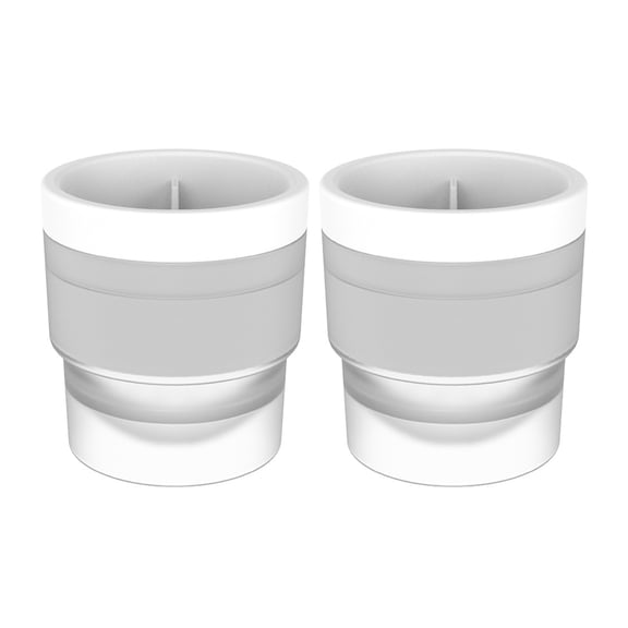 Shoreew 2Pcs Ice Ball Mold Stackable Odor-Free Ice Ball Maker with Water Large Spherical Ice Cube Tray for Cocktails Bourbon Rum