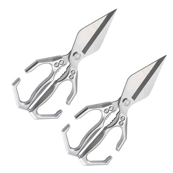 Shoreew 2Pcs Kitchen Shears Heavy Duty Stainless Steel Scissors for Meat Fish Poultry Vegetables Multi-Functional Kitchen Cutter for Home Professional Use