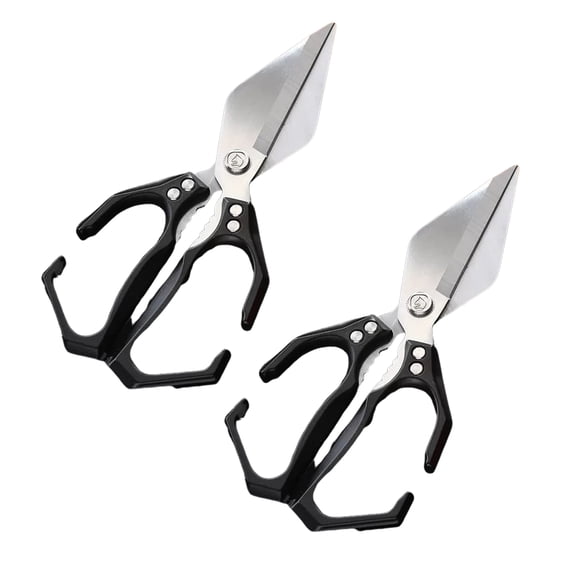 Shoreew 2Pcs Kitchen Shears Heavy Duty Stainless Steel Scissors for Meat Fish Poultry Vegetables Multi-Functional Kitchen Cutter for Home Professional Use