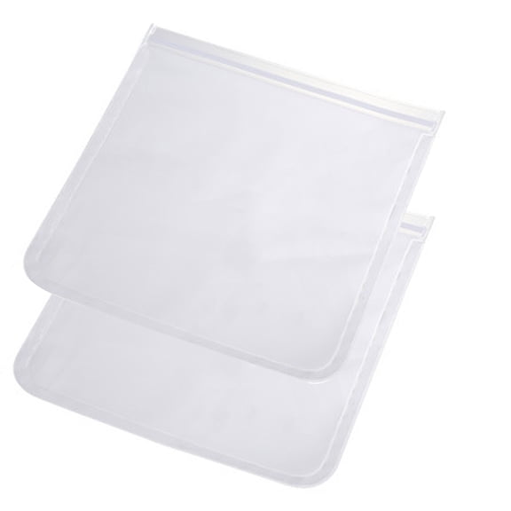 Shoreew 2Pcs Transparent Food Freezer Bag Food Grade Reusable EVA Fresh-keeping Bag Refrigerator Vegetable & Fruit Self Sealing Bag Kitchen Organizer