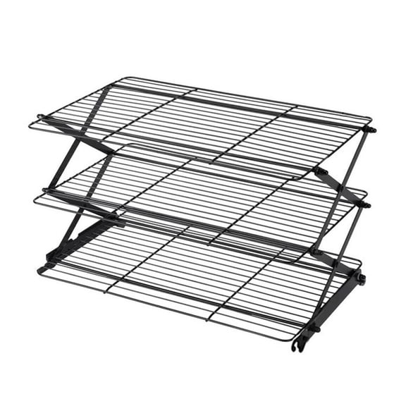 Shoreew 3/4-Tier Collapsible Cooling Rack Foldable Adjustable Stackable Design Non-Stick Coated Metal Cooling Rack Cakes Baking Kitchen Tool
