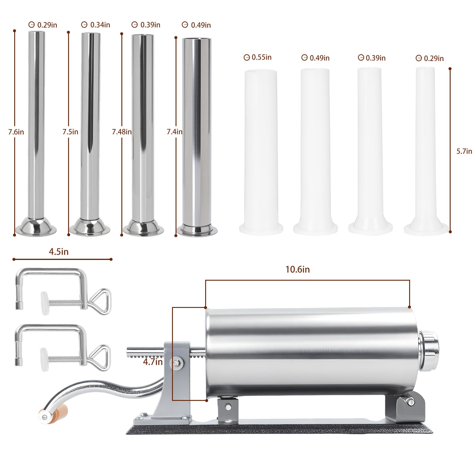Saihisday 4Pcs Sausage Stuffing Tubes Stainless Steel Sausage
