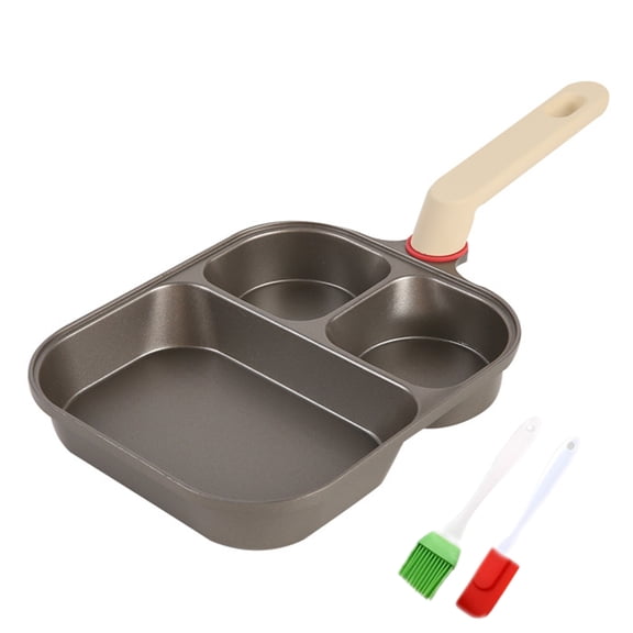 Shoreew 3-In-1 Breakfast Pan Non-Stick Cooking Pan Large Capacity Omelette Skillet Pancake Pan Anti-Scalding Handle Cookware