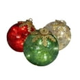 thumbnail image 1 of Shoreew 3 Pcs Christmas Ball Ornaments Pre-Lit Balls with Soft White LED Light for Tabletop Xmas Home Party Centerpiece, 1 of 7