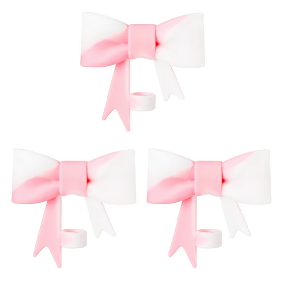 Shoreew 3 Pcs Silicone Straw Caps Bowknot Straw Covers for 10mm Diameter Straw Reusable Straw Tips Lids Protectors for Stanley 40 Oz Tumblers