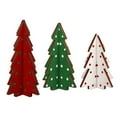 thumbnail image 1 of Shoreew 3 Pcs Wooden Christmas Tree Decor Rustic Buffalo Plaid/Dot Christmas Tree Farmhouse Table Centerpiece for Tiered Tray Tabletop Home Decor, 1 of 7