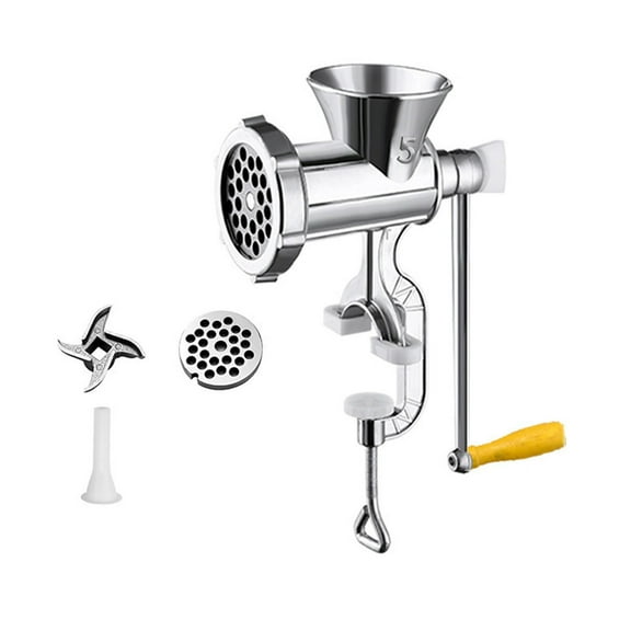 Shoreew 3-in-1 Manual Meat Grinder with Sausage Stuffing Tube Table Clamp Meat Grinder Hand-cranked Mincer Home Meat Processing Tool
