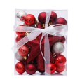 thumbnail image 1 of Shoreew 30 Pcs Mini Christmas Ball Ornaments Set 1.81 Inch Plastic Christmas Ball Hanging Ornaments with Glitter Tree Topper Star for Holiday Wedding Birthday Party Decoration, 1 of 7