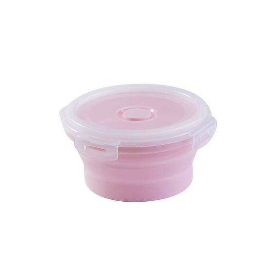 Shoreew 350/500/800/1200ML Round Silicone Lunch Box Microwave Safe Foldable Sealed Lid Portable Refrigerator Bento Food Container Kitchen Supplies