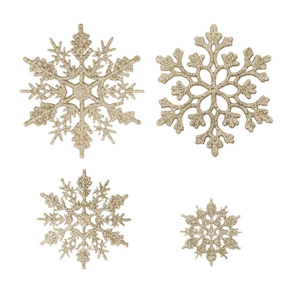 Shoreew 36 Pcs Christmas Snowflake Ornaments Glittered Snowflake Hanging Decoration for Christmas Indoor Winter Wonderland Decor