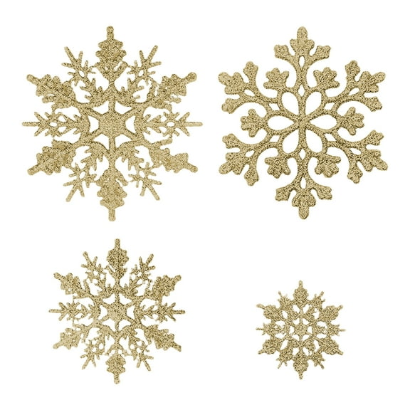 Shoreew 36 Pcs Christmas Snowflake Ornaments Glittered Snowflake Hanging Decoration for Christmas Indoor Winter Wonderland Decor