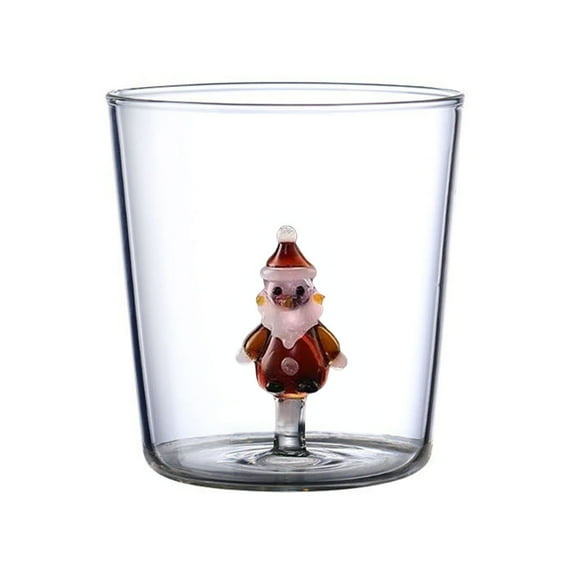 Shoreew 3D Christmas Tree Glass Cup High Borosilicate Wine Tumbler for Juice Cocktails Festive Party Drinkware for Holiday Celebrations