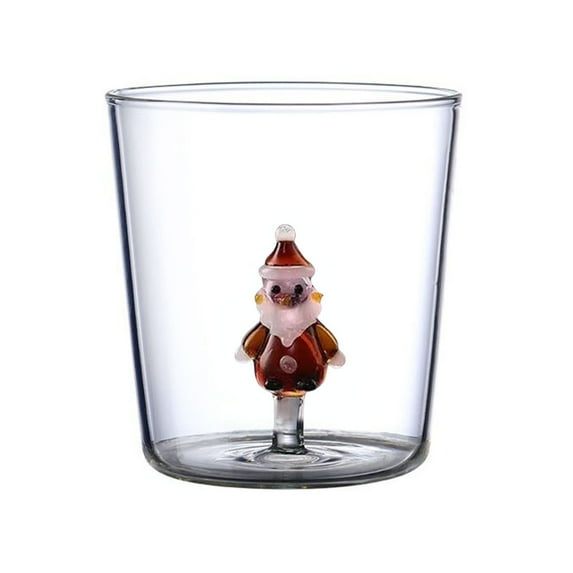 Shoreew 3D Christmas Tree Glass Cup High Borosilicate Wine Tumbler for Juice Cocktails Festive Party Drinkware for Holiday Celebrations