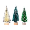 thumbnail image 1 of Shoreew 3Pcs Artificial Mini Christmas Tree Set with Snow Frosted Tips 3.5-15cm Sisal Tabletop Decor for Home Office Festive Holiday Centerpiece, 1 of 7